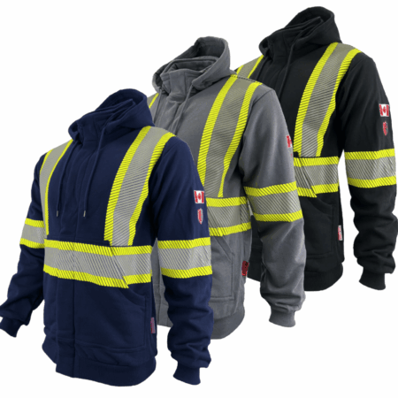 Premium Zip-up FR Hoodies w/ Segmented 4” Stripes