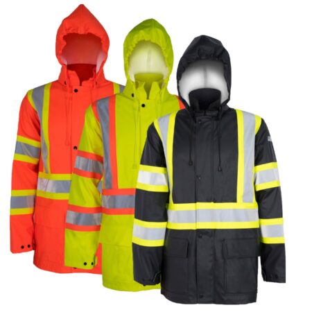 FR Hi-Viz PU Rain Jacket