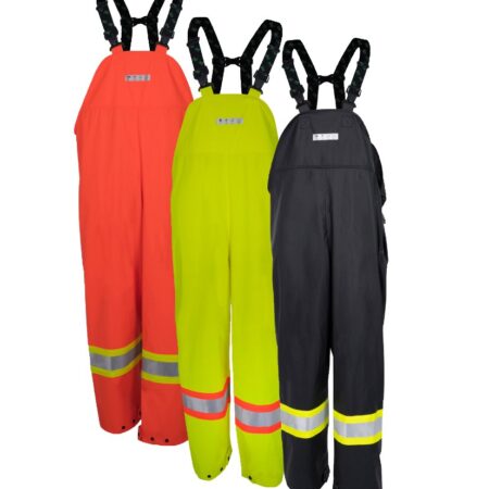 FR Hi-Viz PU Waterproof Rain Bib Overalls