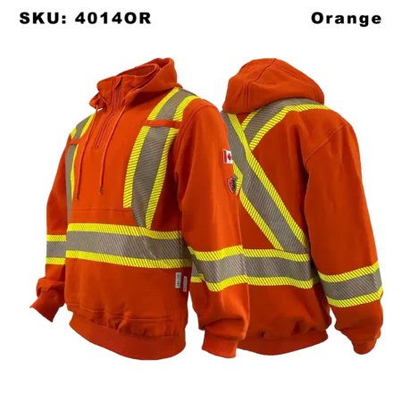Pullover FR/AR Hi-Viz 1/4 Zip Orange Hoodie