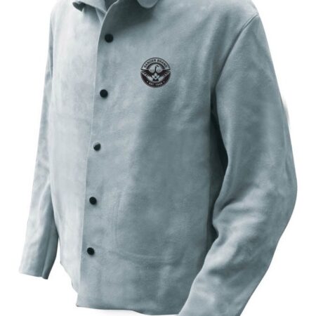 FR Split Cowhide Welding Jacket in Pearl Grey