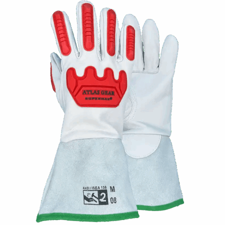 RoperMax® Lined Leather Gauntlet Impact Gloves