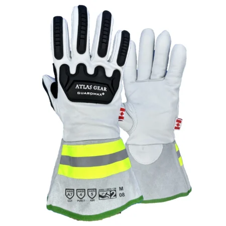 GuardMax® Lined Goatskin Long Cuff Impact Gloves (Cut A6)