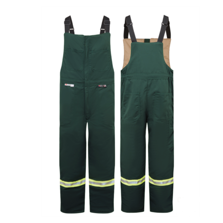 PROMO FR Hi-Viz UltraSoft® 9 oz Green Insulated Bib Pants