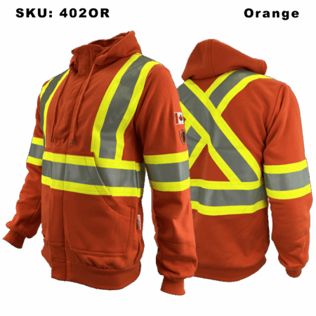 Premium FR Orange Hoodie w/Segmented 4” Stripes
