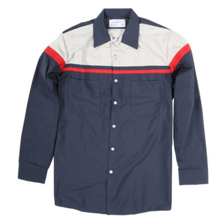 Two-Toned Work Shirt with Stripe Detail